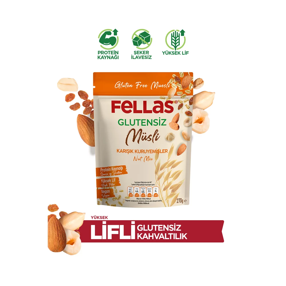 Glutensiz Müsli - Karışık Kuruyemişli (270 g)