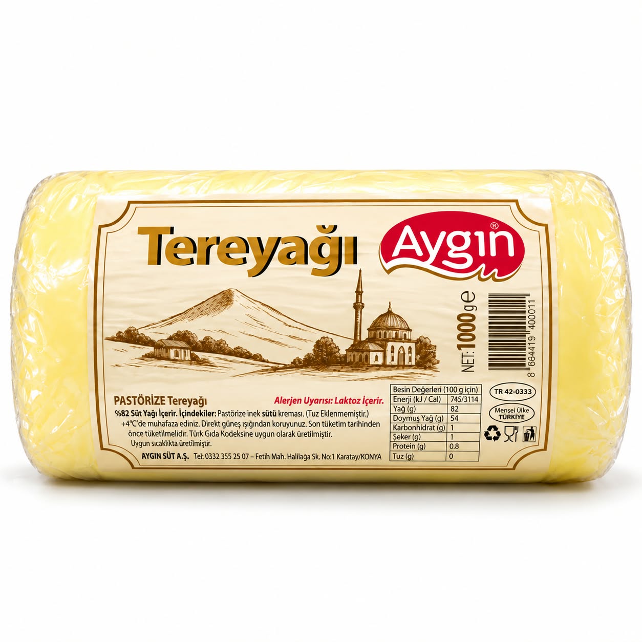 Tereyağı Aygın Paket 1kg - (Tuzsuz TEREYAĞI)