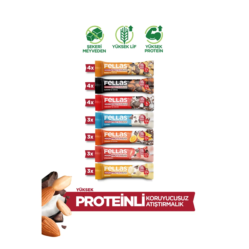 Yüksek Protein Bar Süper Karma Kutu - 24 Adet