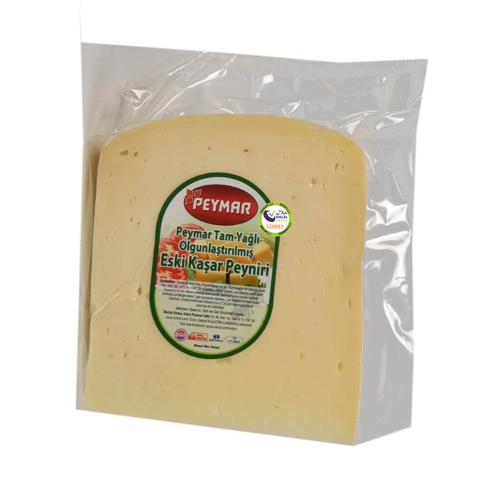 Trakya Eski Kaşar Peyniri İnek Sütü Tam yağlı olgunlaştırılmış Peymar 400g ile 450g arası