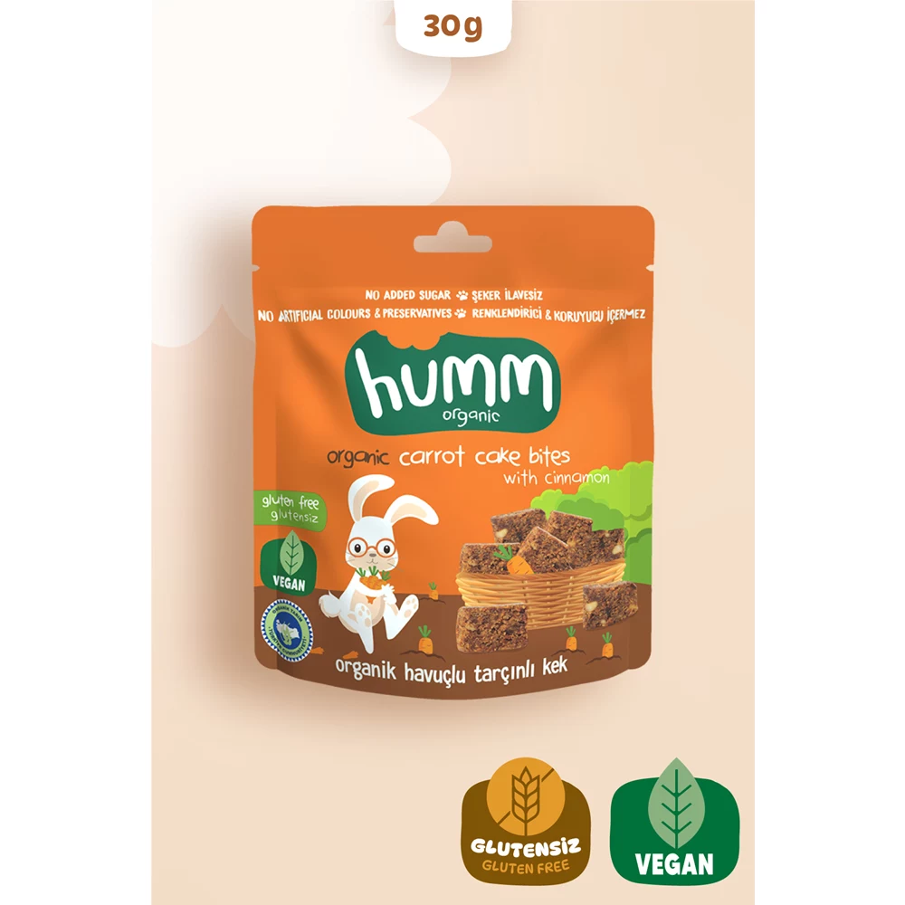 Organik Glutensiz Vegan Havuçlu Ve Tarçınlı Kek - 30g