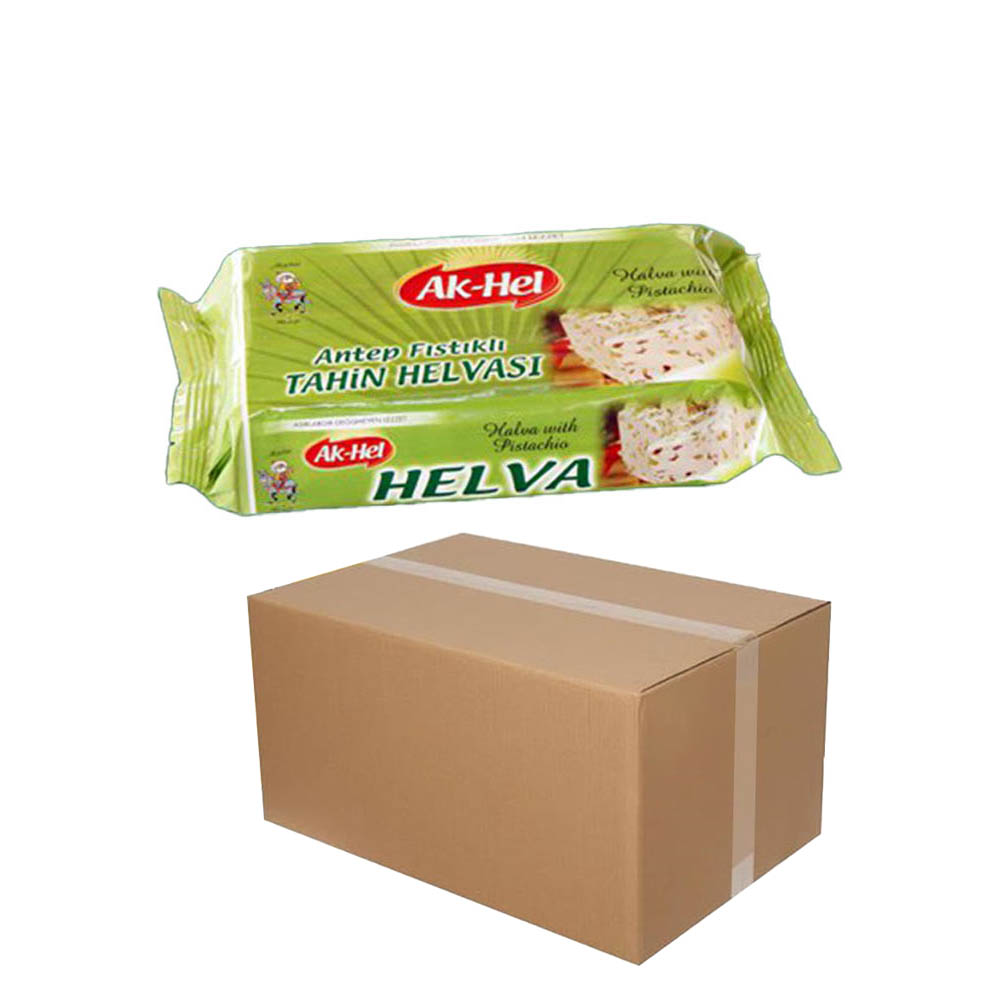 Antep Fıstıklı Tahin Helvası TOPTAN Ak-hel 500g 24 Adet