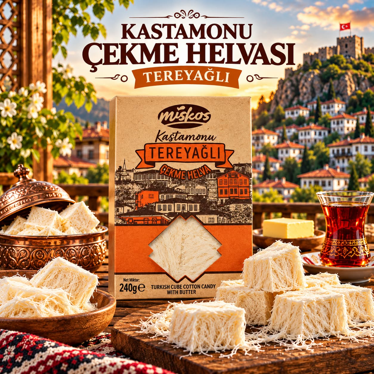 MİSKOS KASTAMONU ÇEKME HELVA 240 GR ( TEREYAĞLI )
