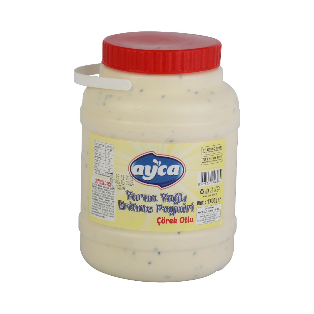 Yarım Yağlı Eritme Peyniri Çörekotlu Bidon Tulum Ayca 1700g