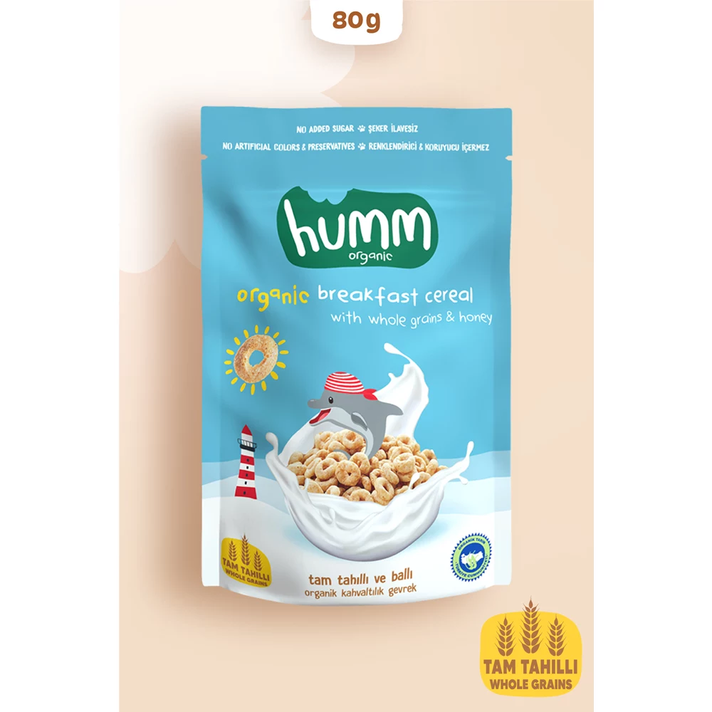 Organik Tam Tahıllı Ve Ballı Kahvaltılık Gevrek - 80g