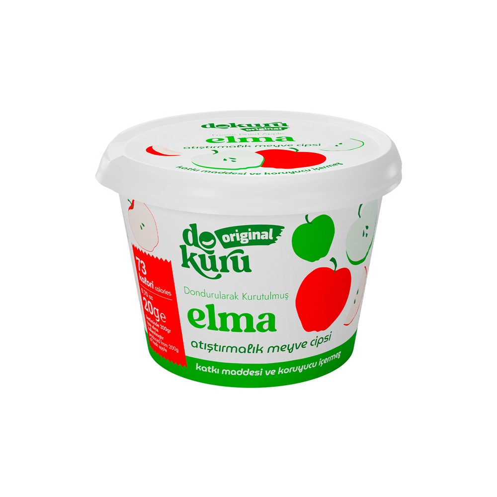 Elma Kuru Meyve Cipsi - Dondurularak Kurutulmuş Freeze Dried Çıtır Elma