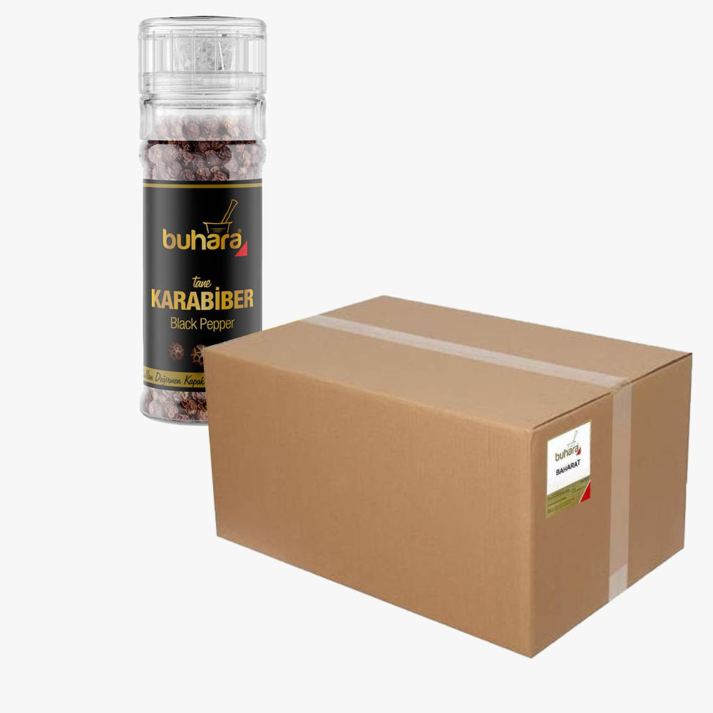 Buhara Barahat TOPTAN Karabiber Tane Değirmen Cam 50g 15 Adet