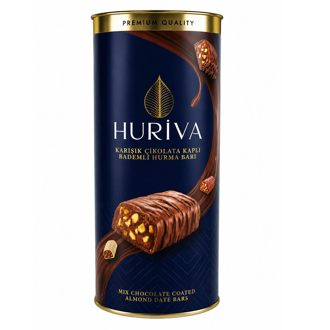 HUVARİ 200 GR KARIŞIK ÇİKOLATA KAPLI  HURMA BARI  M